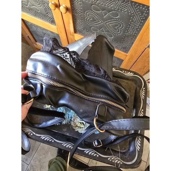 Bat Backpack Faux Leather Goth Punk Style Mini Bookbag Gothic Purse - Picture 3 of 4